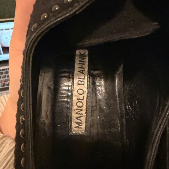 Manolo Blahnik studded Oxford brogues in black suede, authentic with box and tag - Picture 16 of 16